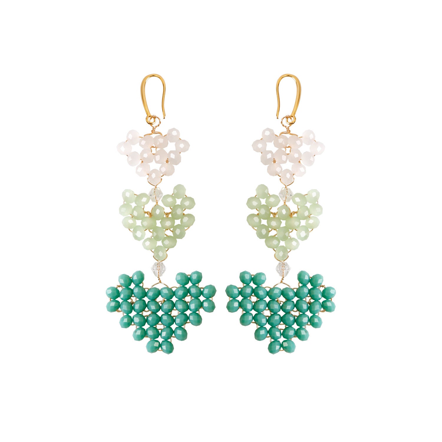 Wholesale Christmas Rice Bead Countryside Style Exaggerated Lightweight Holiday Hand Woven Earrings